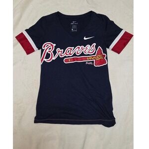 ATLANTA BRAVES NIKE DRI FIT WOMENS SHORT SLEEVE T SHIRT SIZE SMALL
